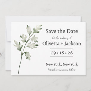 Save The Date Fleur sauvage bleue poussiéreuse rustique