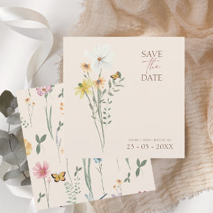 Save The Date Fleur sauvage coloré simple Mariage floral