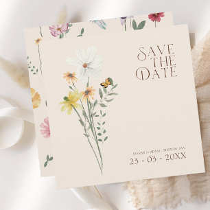 Save The Date Fleur sauvage coloré simple Mariage floral