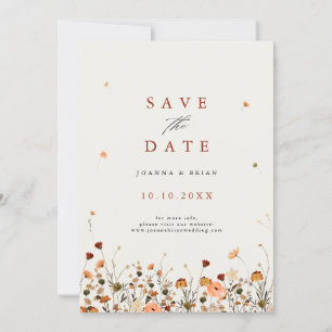 Save The Date Fleur sauvage d'automne Jardin Botanique Boho chic