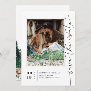 Save The Date Fleur sauvage de la montagne Boho Photo Enregist