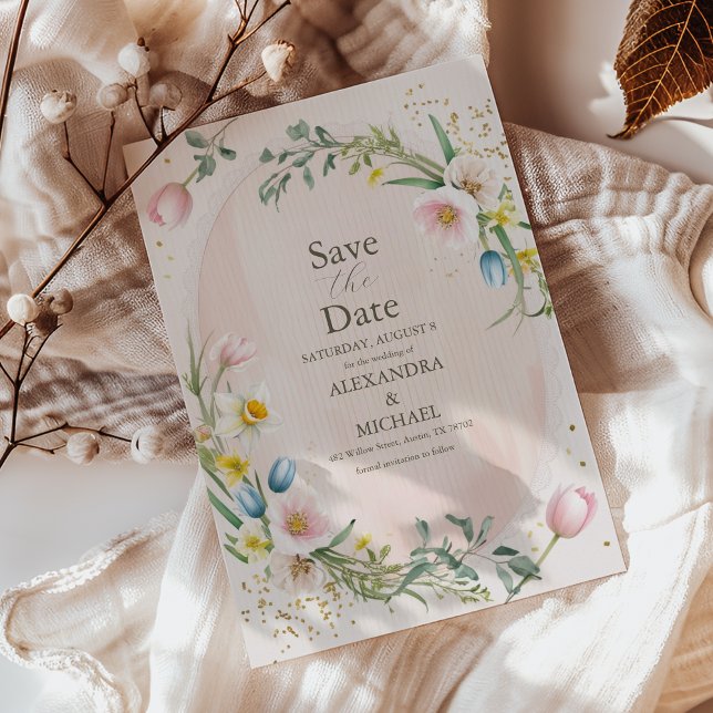 Save The Date Fleur sauvage de printemps classique Meadow Garden (Créateur téléchargé)