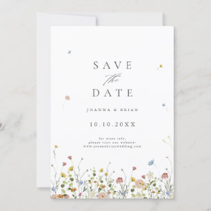 Save The Date Fleur sauvage de printemps coloré Meadow Garden Ma