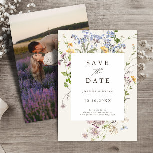 Save The Date Fleur sauvage de printemps coloré Meadow Garden Ph