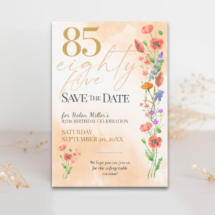 Save The Date Fleur Sauvage Douce 85e Anniversaire pour Elle - 8
