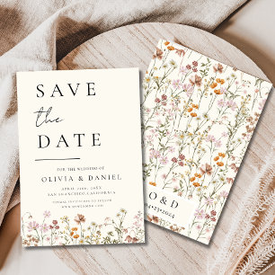 Save The Date Fleur sauvage Elegant Boho Enregistrer la date Min