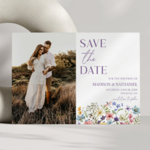 Save The Date Fleur sauvage Fleur Fleur Floral Jardin Photo Mari