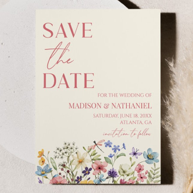 Save The Date Fleur sauvage Fleur Fleur Flore Jardin Mariage (Créateur téléchargé)