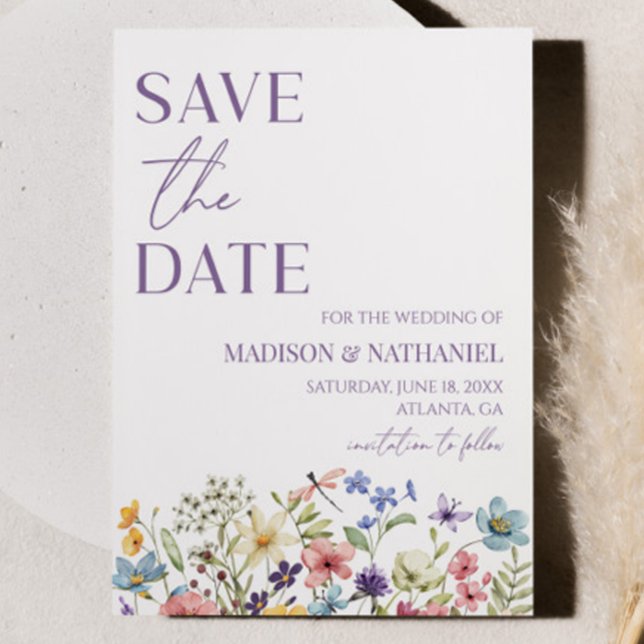 Save The Date Fleur sauvage Fleur Fleur Flore Jardin Mariage (Créateur téléchargé)