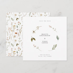 Save The Date Fleur sauvage floral élégant minimaliste enregistr