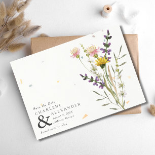 Save The Date Fleur sauvage Floral Meadow Garden Mariage photo