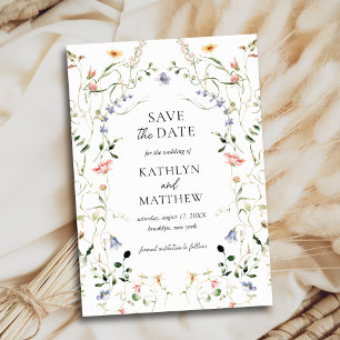 Save The Date Fleur sauvage Floral Wreath Garden Aquarelle Maria