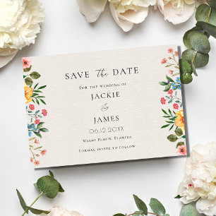 Save The Date Fleur sauvage Garden Floral Mariage