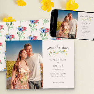 Save The Date Fleur sauvage Mariage Boho Country Floral Photo