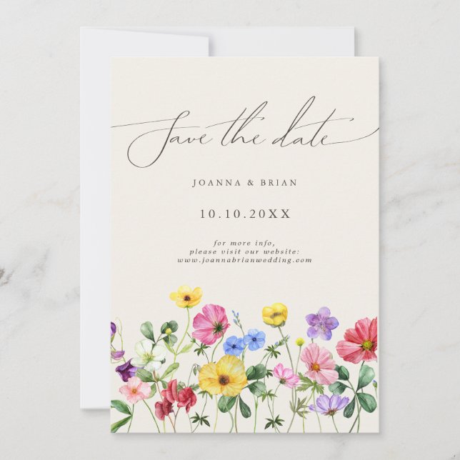 Save The Date Fleur sauvage Rustic Chic Floral Boho Enregistrer  (Devant)