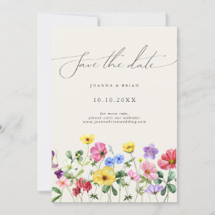 Save The Date Fleur sauvage Rustic Chic Floral Boho Enregistrer 