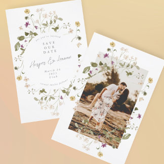 Save The Date Fleur sauvage séché Pampas Floral Photo
