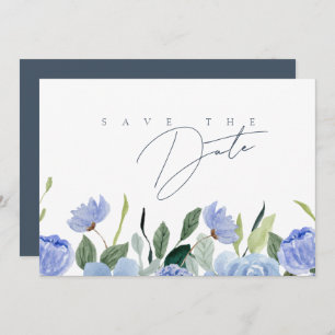 Save The Date Fleur sauvage simple Royal Blue Opulence Mariage