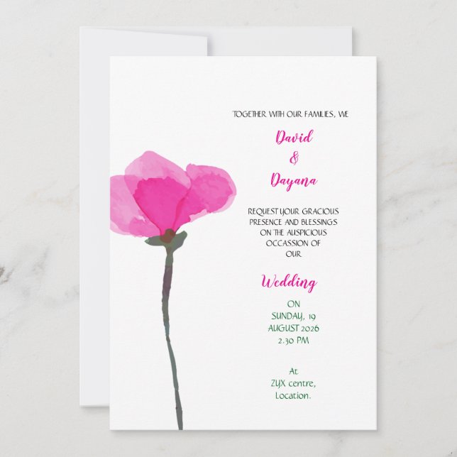 Save The Date Fleur simple (Devant)