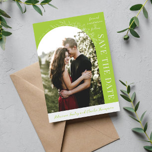 Save The Date Fleur Simple 1 Vert Chartreuse Économisez La Date