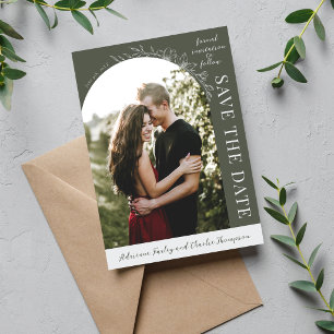 Save The Date Fleur Simple 1 Vert Romarin Enregistrer la Date