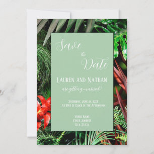 Save The Date Fleur tropicale, couleurs terreuses, Moderne, Mari