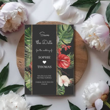Fleur tropicale et mariage foncé feuille