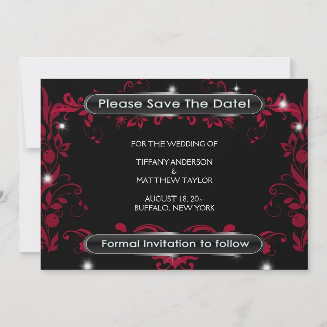 Save The Date Fleurir rouge Enregistrer la date (Devant)