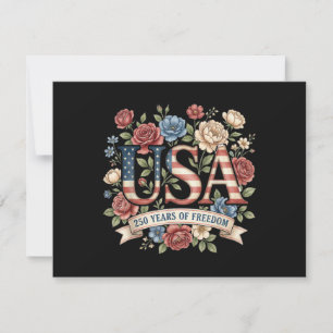 Save The Date Fleurs 250 Ans Anniversaire Amérique USA 250e Bi