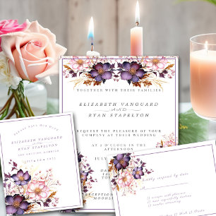 Save The Date Fleurs Aquarelles Roses Et Violettes