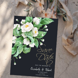 Save The Date Fleurs blanches Sauvegarder la date