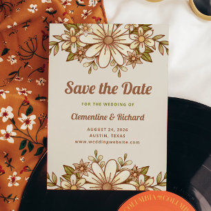 Save The Date Fleurs Boho Retro MARIAGE
