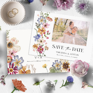 Save The Date Fleurs Colorées