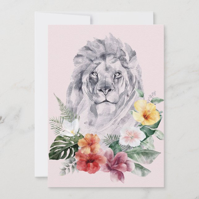 Save The Date Fleurs d'animaux lions (Devant)