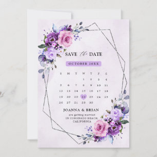 Save The Date Fleurs d'aquarelle rose vif