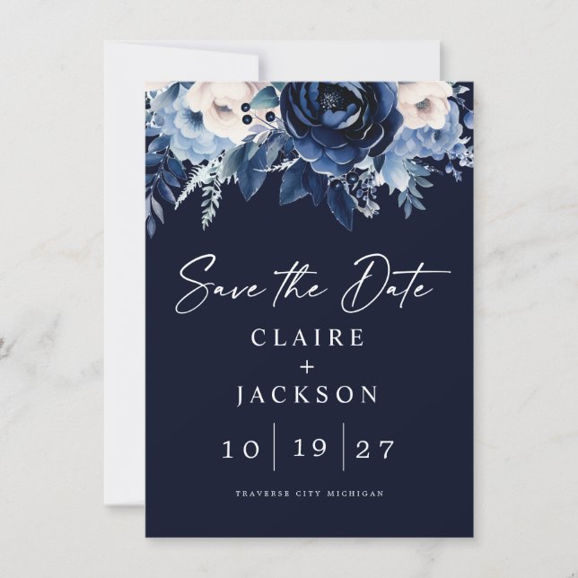 Save The Date Fleurs de Bleu (Devant)