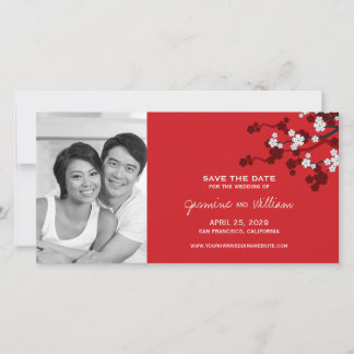 Save The Date Fleurs de cerisiers blancs Sakura asiatique Photo