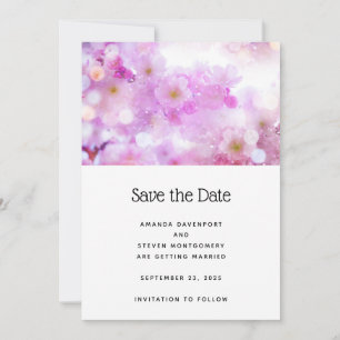 Save The Date Fleurs de fleurs de cerisier rose Mariage photo
