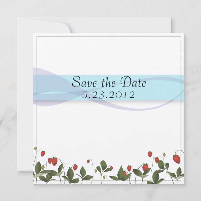 Save The Date Fleurs de fraises (Devant)