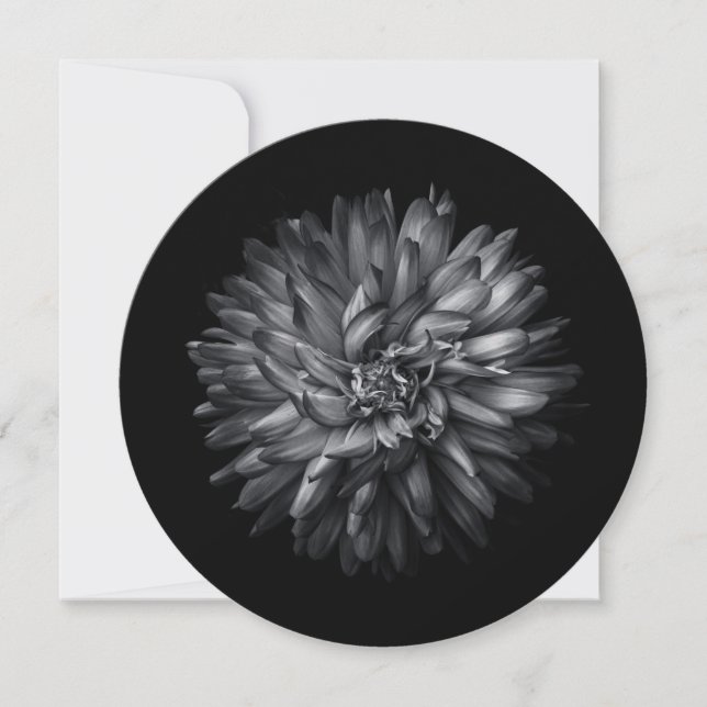 Save The Date Fleurs de jardin en noir et blanc 20 (Devant)