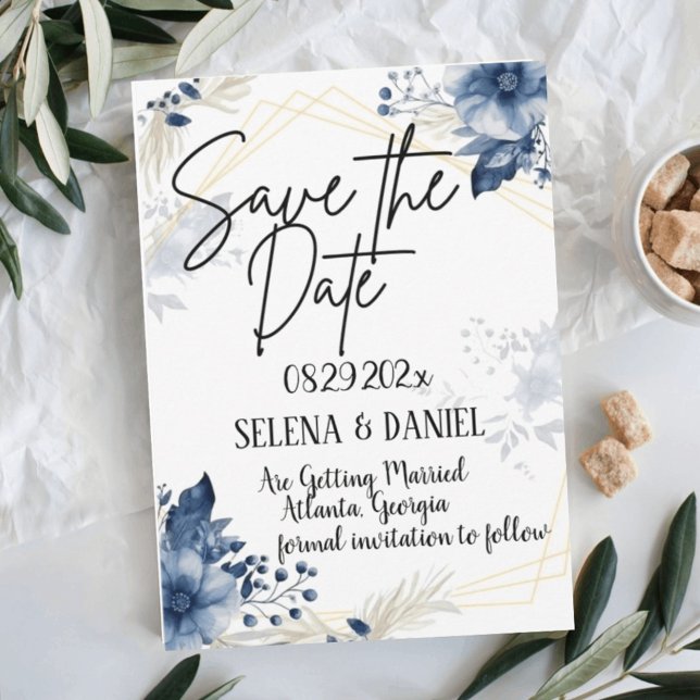 Save The Date "Fleurs de l'Anémone Bleue : Mariage Floral" (Créateur téléchargé)