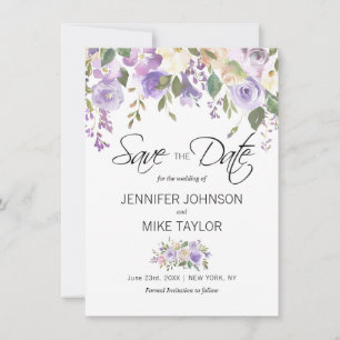 Save The Date Fleurs de lavande violette lilas mariage