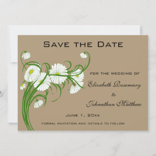 Save The Date Fleurs de marguerite de Gerber vintage Mariage Enr