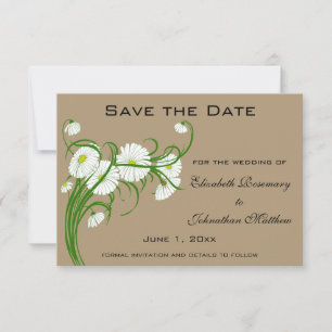 Save The Date Fleurs de marguerite de Gerber vintage Mariage Enr