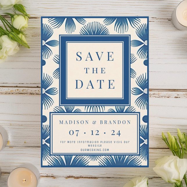 Save The Date Fleurs de mariage du milieu du siècle (Créateur téléchargé)