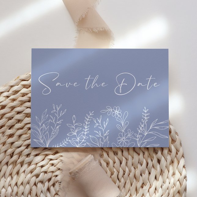 Save The Date Fleurs de Pervenche Bohème Enregistrer la Date (Créateur téléchargé)