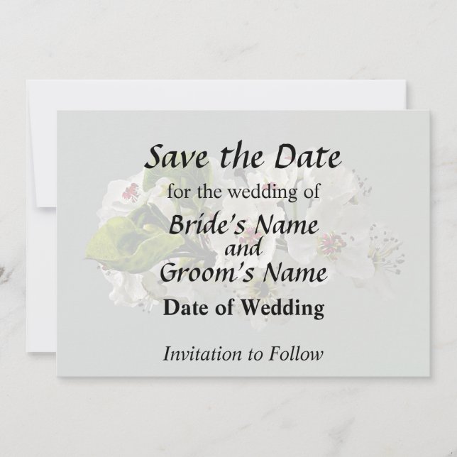 Save The Date Fleurs de poirier blanc en fleurs (Devant)