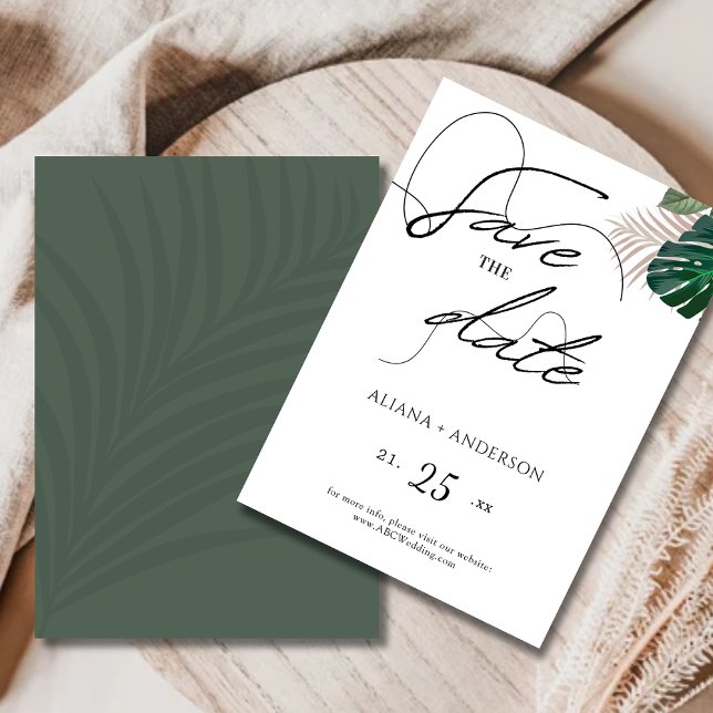 Save The Date Fleurs de sauge vertes et blanches modernes pour a (Créateur téléchargé)
