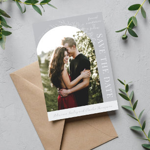 Save The Date Fleurs de simplicité 1 gris sterling faire part de