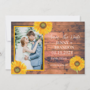 Save The Date Fleurs de soleil Élégante photo florale jaune mode
